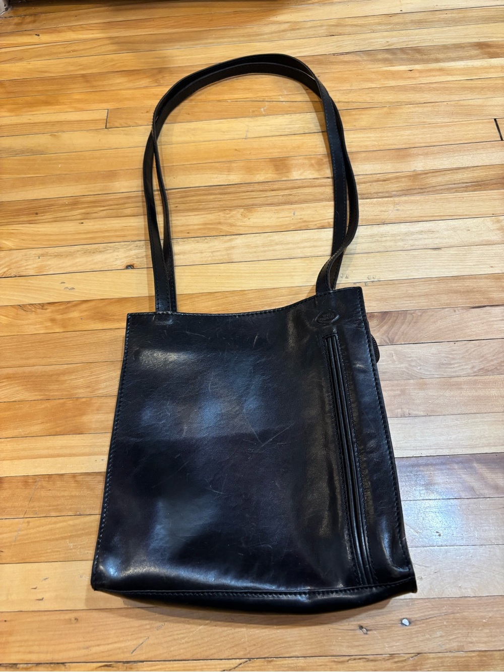 Classic vintage Le Trend Black Leather Shoulder Bag